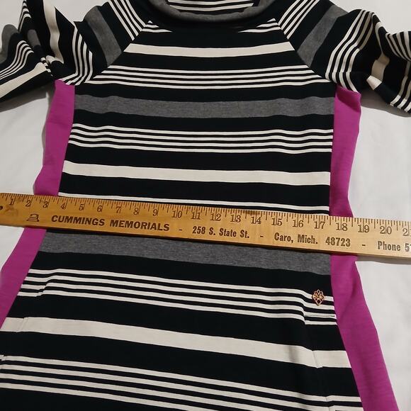 Hatley Medium Long-Sleeved Bodycon Cowl Neck Cotton Spandex Dress Striped - Picture 12 of 16